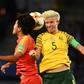Janine Van Wyk (R) in action for South Africa against China on Thursday