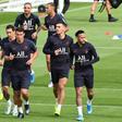 Neymar at training on Saturday morning as PSG confirm transfer talks 'more advanced than before'