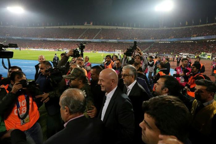 FIFA President Gianni Infantino attended the Asian Champions League final between Perspolis and Kashima Antlers in Iran last year