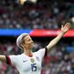 Megan Rapinoe celebrating her fifth minute goal for the USA against France