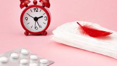 Menstrual pads, blood period calendar, clocks and pills (Credit- flo.health)