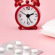Menstrual pads, blood period calendar, clocks and pills (Credit- flo.health)