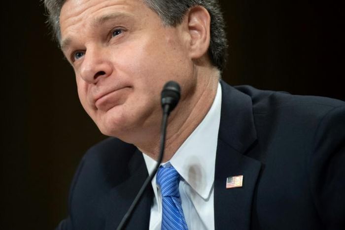 FBI Director Christopher Wray says the FBI has nearly 1,000 open investigations into intellectual property theft, nearly all of them involving Chinese