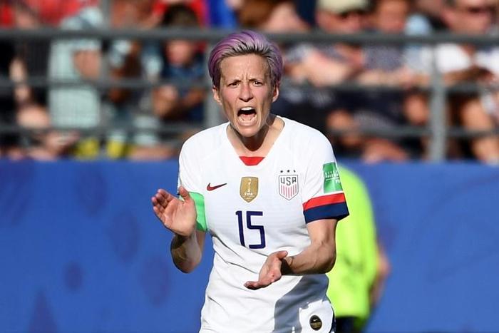 US co-captain Megan Rapinoe drew fire from her own president, Donal Trump