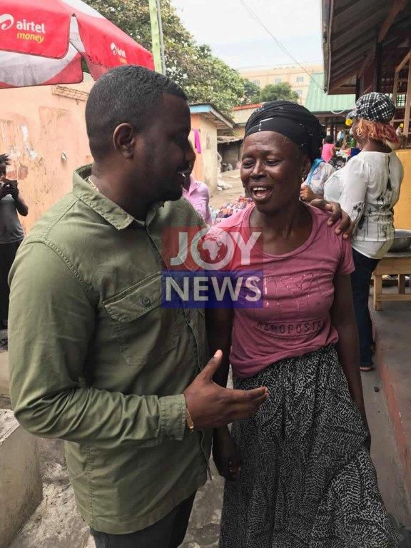 John Dumelo in Tesano market