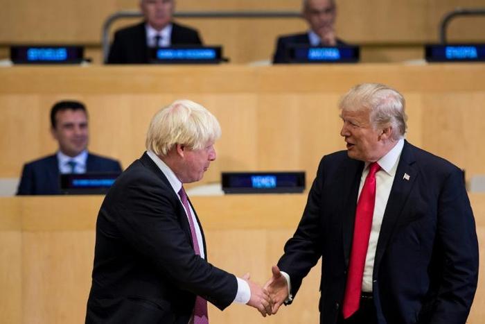 Boris Johnson and Donald Trump (pictured September 2017) appear to be part of a "populist wave" sweeping through democratic countries