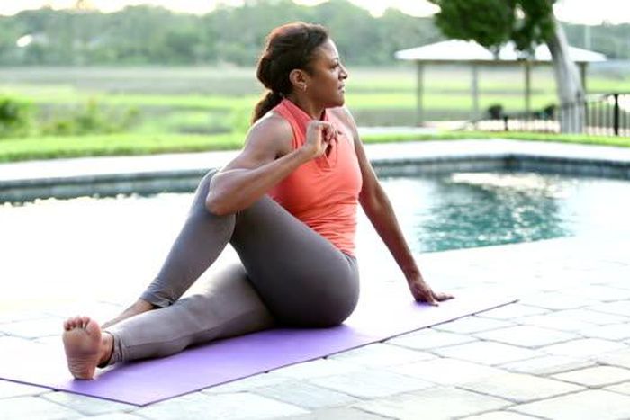 Mature African American Woman Stretching On Yoga Mat Stock Footage Video - Getty Images