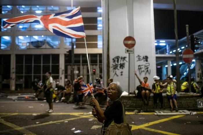 The UK's flag has been waved by some protesters during the Hong Kong anti-government rallies