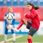 Swiss player Florijana Ismaili (R) takes part in a training session at the FIFA Women's World Cup at Clark Stadium in Edmonton, Canada on June 13, 2015