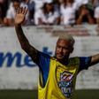 Neymar at Saturday's five-a-side charity tournament in Sao Paulo