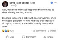 Bride's family cancels wedding after groom’s side-chick shows up at their house pregnant