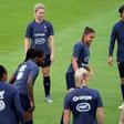 France captain Amandine Henry (C) with teammates at a training session on Thursday as they prepared for their World Cup opener against South Korea
