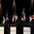 (From left) US Secretary of Defence Mark Esper, US Secretary of State Mike Pompeo, Australian Foreign Minister Marise Payne and Australia's Defence Minister Linda Reynolds at a press conference in Sydney