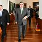 Mexico's Foreign Secretary Marcelo Ebrard (R) walks with US Secretary of State Mike Pompeo before a meeting in Mexico City that focused on slowing northward migration