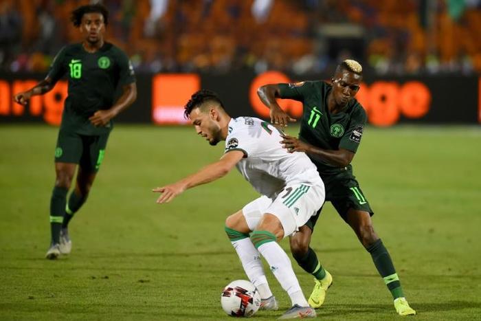 Nigeria's forward Henry Onyekuru (R) -- shown in a match against Algeria during the 2019 Africa Cup of Nations (CAN) -- has been signed by AS Monaco