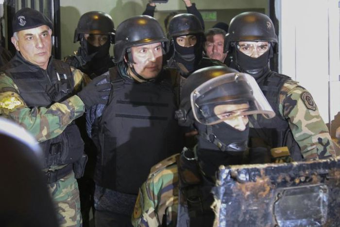 Jose Lopez (C), pictured in June 2016, has been sentenced to six years in prison for trying to hide $9 million in a convent