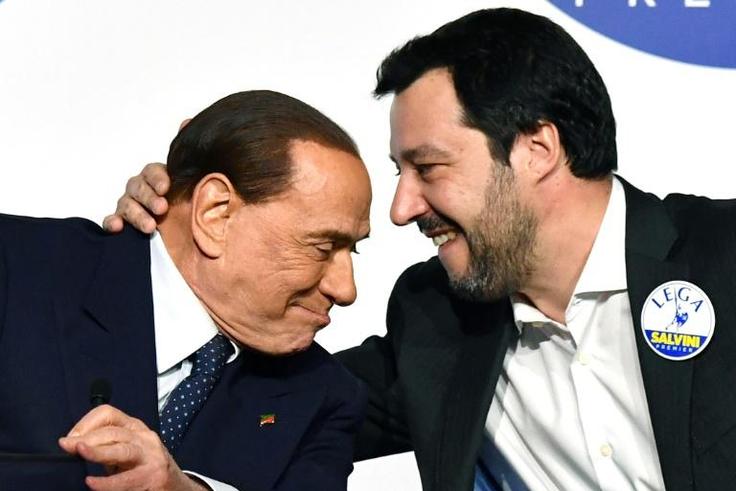 Italy's deputy PM Matteo Salvini and ex-leader Silvio Berlusconi, pictured last years, have both promoted their love of animals