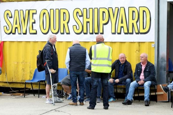 Harland and Wolff shipyard once employed more than 30,000 people but that number now stands at 130