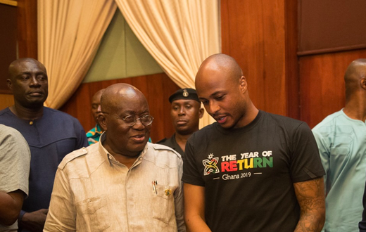 President Akufo-Addo and Black Stars captain, Andre Ayew