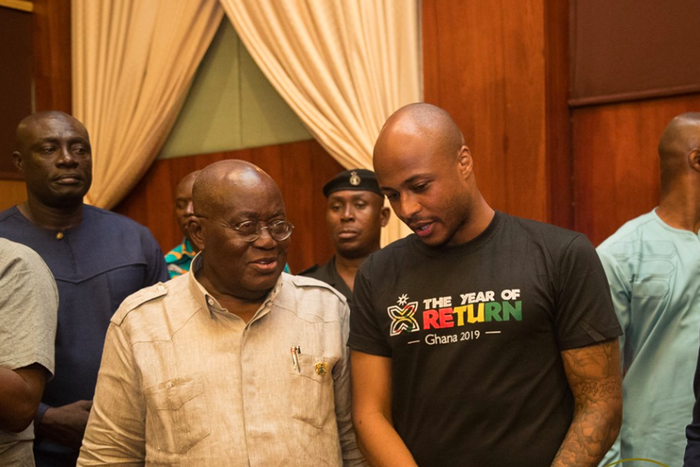 President Akufo-Addo and Black Stars captain, Andre Ayew