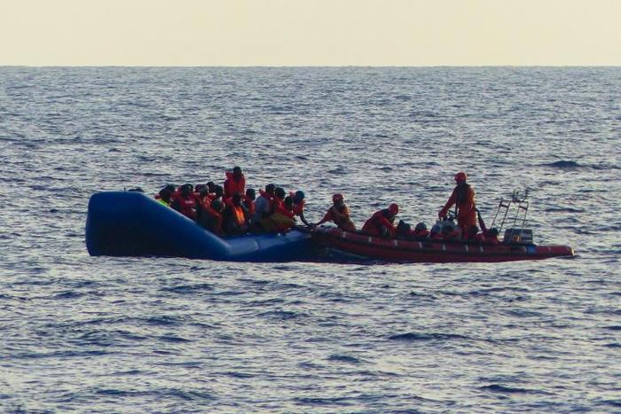 The new European Commission head wants more EU countries to take in their fair share of arrivals and process applications so as to spread the burden; pictured a migrant rescue by NGO Sea-Eye off Libya