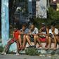Young Cubans connect to the internet from their mobile phone in Havana, on June 6, 2019