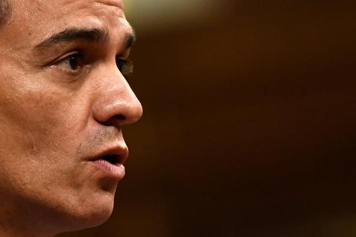 Spanish Prime Minister Pedro Sanchez, who is running for a second term, delivers a speech on the second day of the parliamentary investiture debate to vote for a premier at the Spanish Congress (Las Cortes) in Madrid on July 23, 2019.