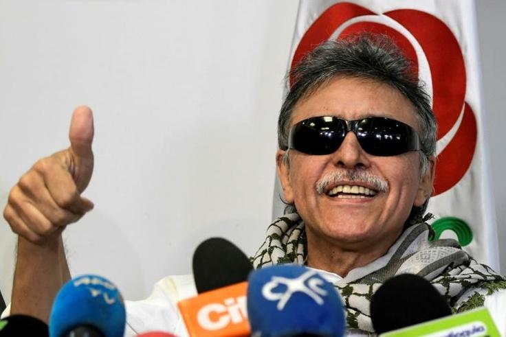 Colombian FARC Political Party member Jesus Santrich, pictured at a press conference May 30, 2019, has been sworn in as a member of Congress