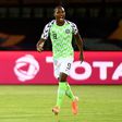 Odion Ighalo celebrates his goal for Nigeria against Tunisia in the Africa Cup of Nations third place play-off in Cairo Wednesday