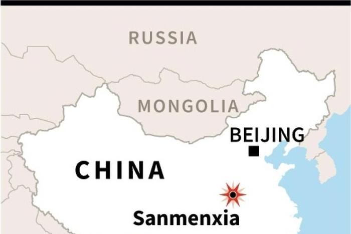 Map locating Sanmenxia city in China's Henan province.