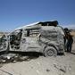 The ambulance was targeted by a regime air strike, according to an aid organisation and the Syrian Observatory for Human Rights