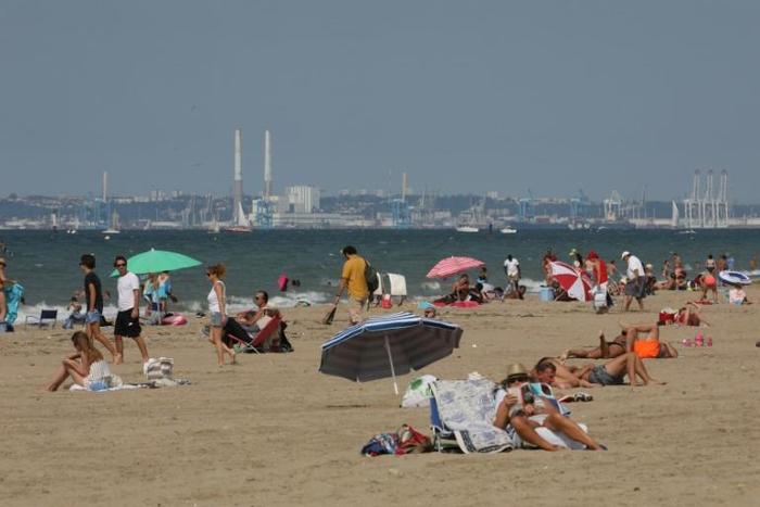 The beach of French resort Deauville, where the French Fab Tour is hoping to get young people interested in factory work