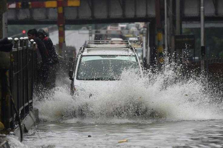 Many streets in India's financial hub of Mumbai were flooded by the mnonsoon downpour