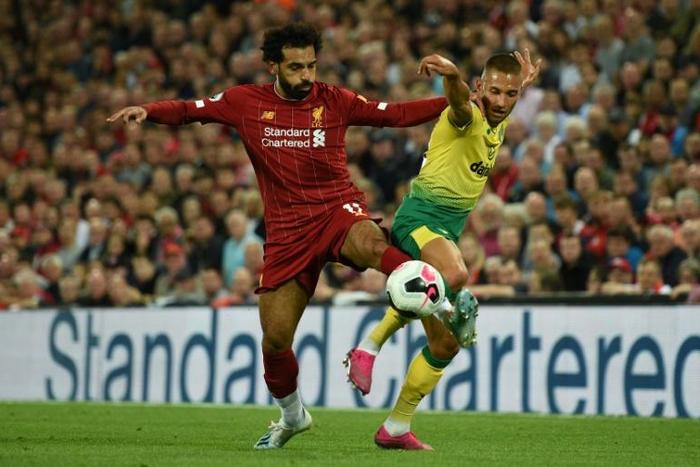 Liverpool's Mohamed Salah was on form in the win over Norwich
