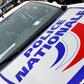 Two children aged six and seven were unhurt and sat in the back seat of the car