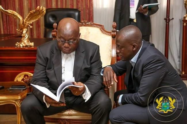 President Nana Addo Dankwa Akufo-Addo with Eugene Arhin