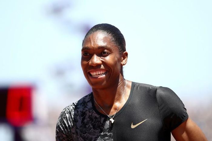 South Africa's Caster Semenya smiles after winning the women's 800m at the Prefontaine Classic Diamond League meeting, but says she'll skip the World Championships if she loses her legal battle with the IAAF regarding testosterone levels in female athl...