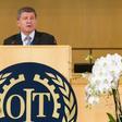 Director General Guy Ryder delivers a speech to the annual meeting of the International Labour Organization in Geneva