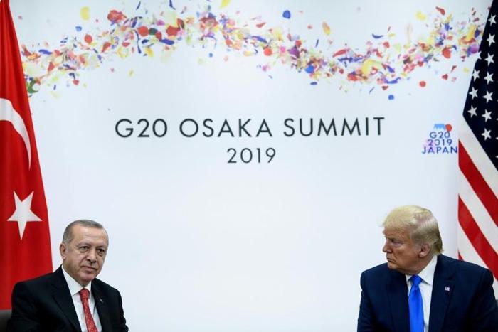 President Donald Trump told his Turkish counterpart Recep Tayyip Erdogan (L) Ankara's plans to buy the Russian S-400 missile defence system was "a problem, there's no question about it"