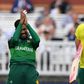 Pakistan's Mohammad Amir celebrates his dismissal of South Africa's captain Faf du Plessis at Lord's