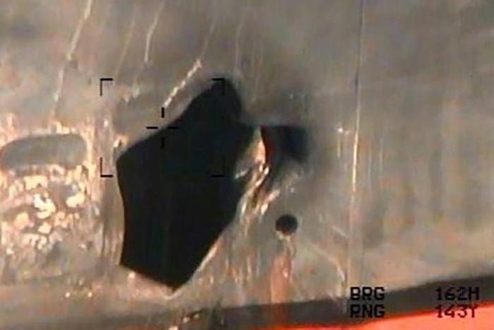 The US Department of Defense released this picture among others which it says incriminate Iran in the June 13, 2019 tanker attacks in the Gulf of Oman