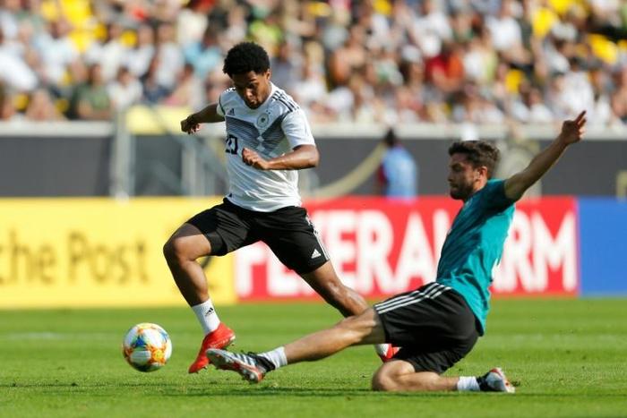 Serge Gnabry said Monday that he would love to see Germany team mate Leroy Sane move to Bayern Munich