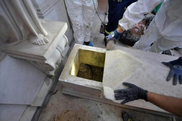 The Vatican said no human findings or funeral urns were found in the tombs