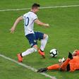 Giovani Lo Celso scoring for Argentina against Venezuela in the Copa America in June