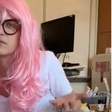 Selma Blair Goofs Off In Pink Wig