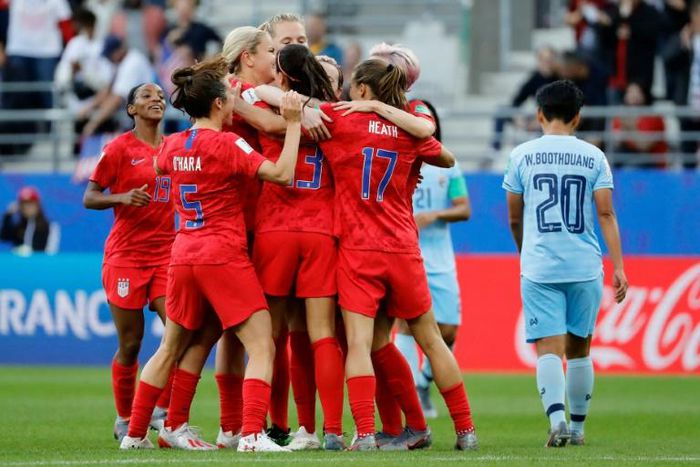 The United States have been criticised for the manner in which they celebrated their goals in their 13-0 demolition of Thailand