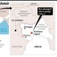 Map of Indian-administered Kashmir locating Kishtwar, where a bus crashed Monday leaving 35 people dead
