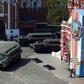 Russian S-400 anti-aircraft missile systems drive on Red Square in Moscow ahead of Russia's Victory Day military parade that was held in May