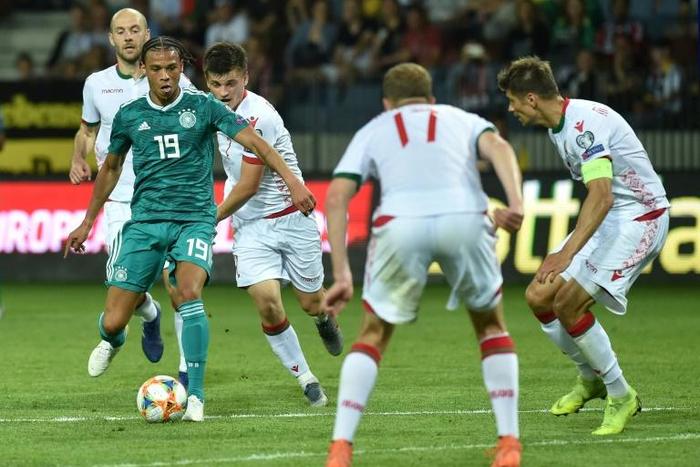 Leroy Sane opened the scoring for Germany in Saturday's Euro 2020 qualifier against Belarus