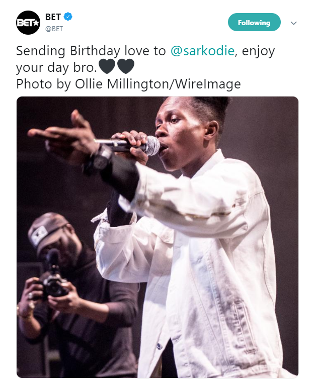 BET posts Strongman as Sarkodie